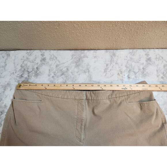 Talbots Women's Beige Solid Stretch Hampshire High Rise Cropped Pants Size 22W - Picture 5 of 7